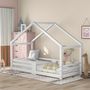 Voir la diapositive 2 : MERAX Lit cabane enfant 90 x 200 cm avec sommier