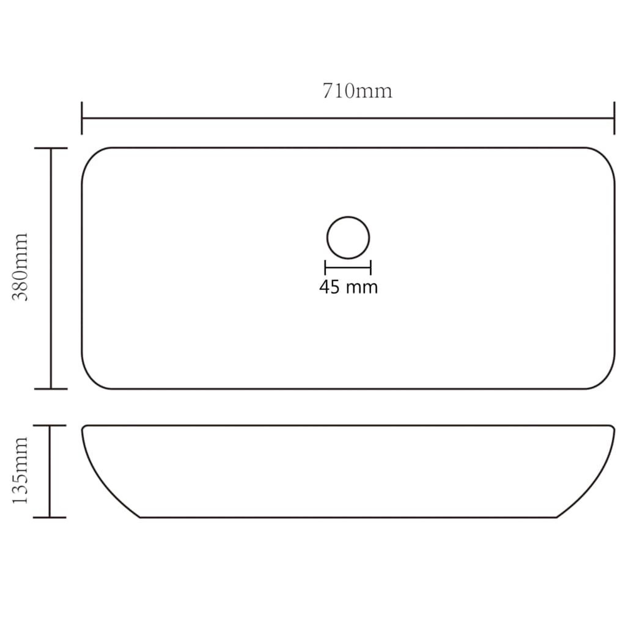 Voir la diapositive 6 : VIDAXL Lavabo de luxe rectangulaire Bleu fonce mat 71x38 cm Ceramique