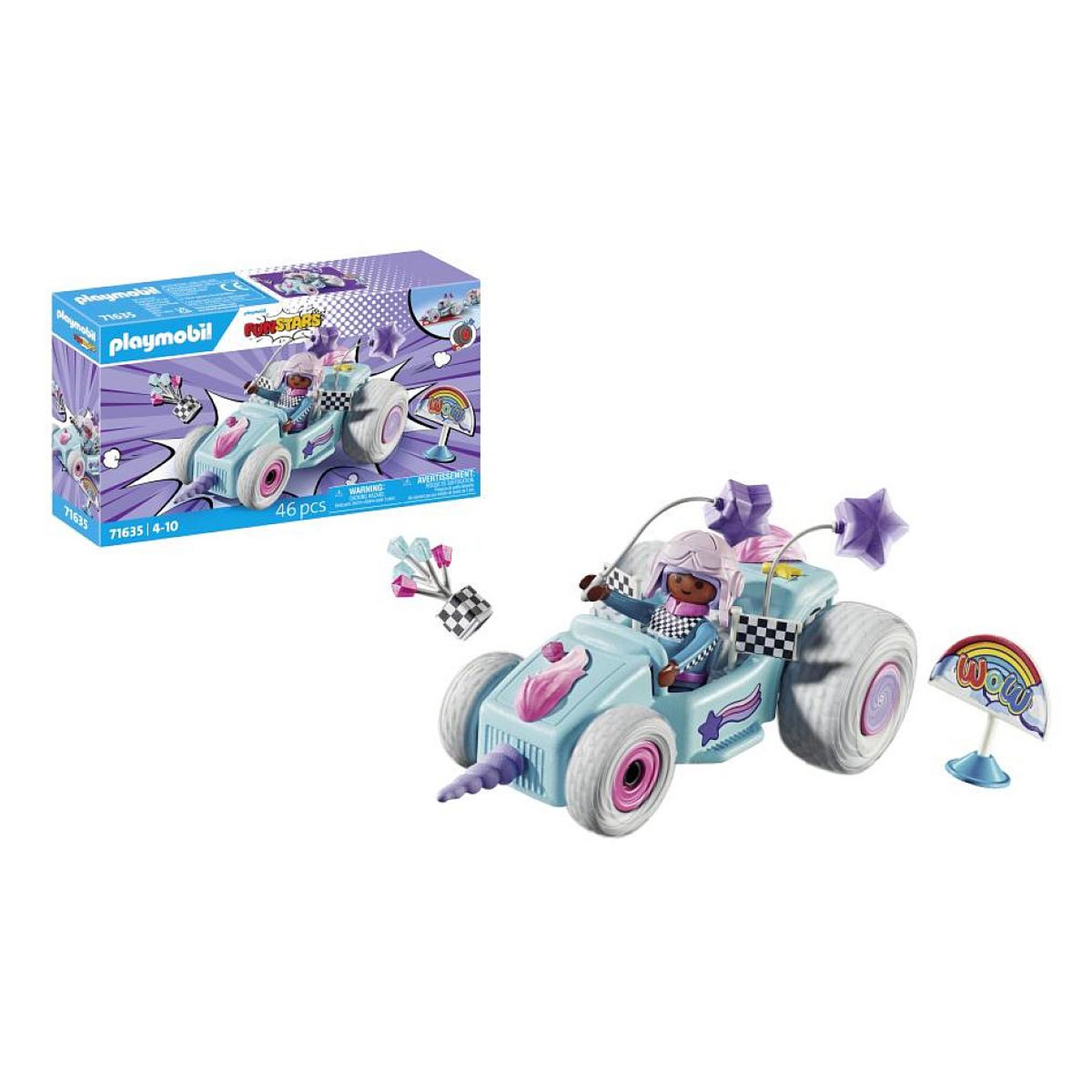 Voir la diapositive 2 : PLAYMOBIL J71635 Funstars jeune fille licorne et kart
