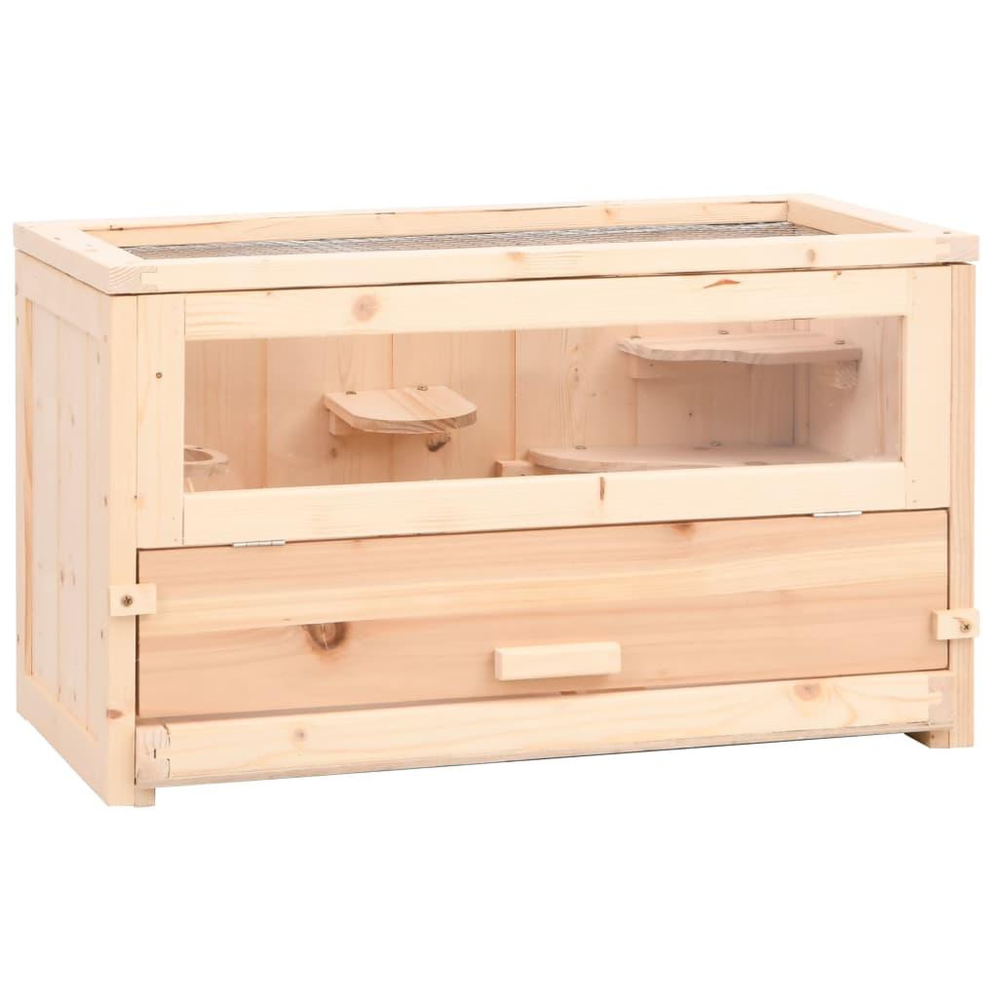 VIDAXL Cage a hamster 60x30x35 cm bois massif de sapin