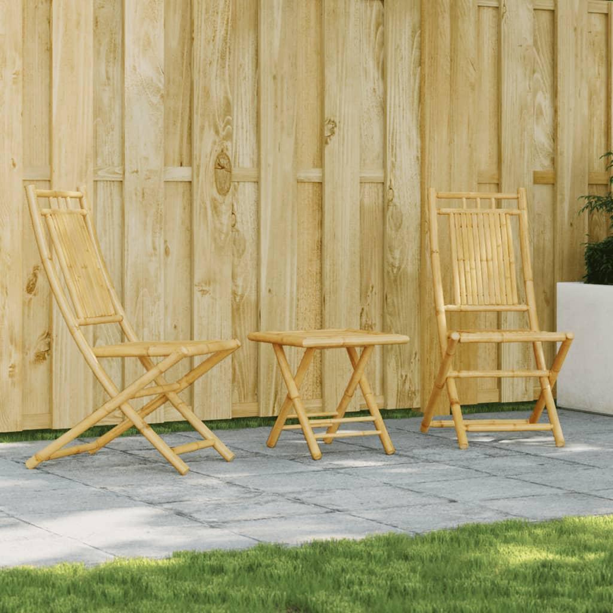 VIDAXL Ensemble de bistro 3 pcs bambou