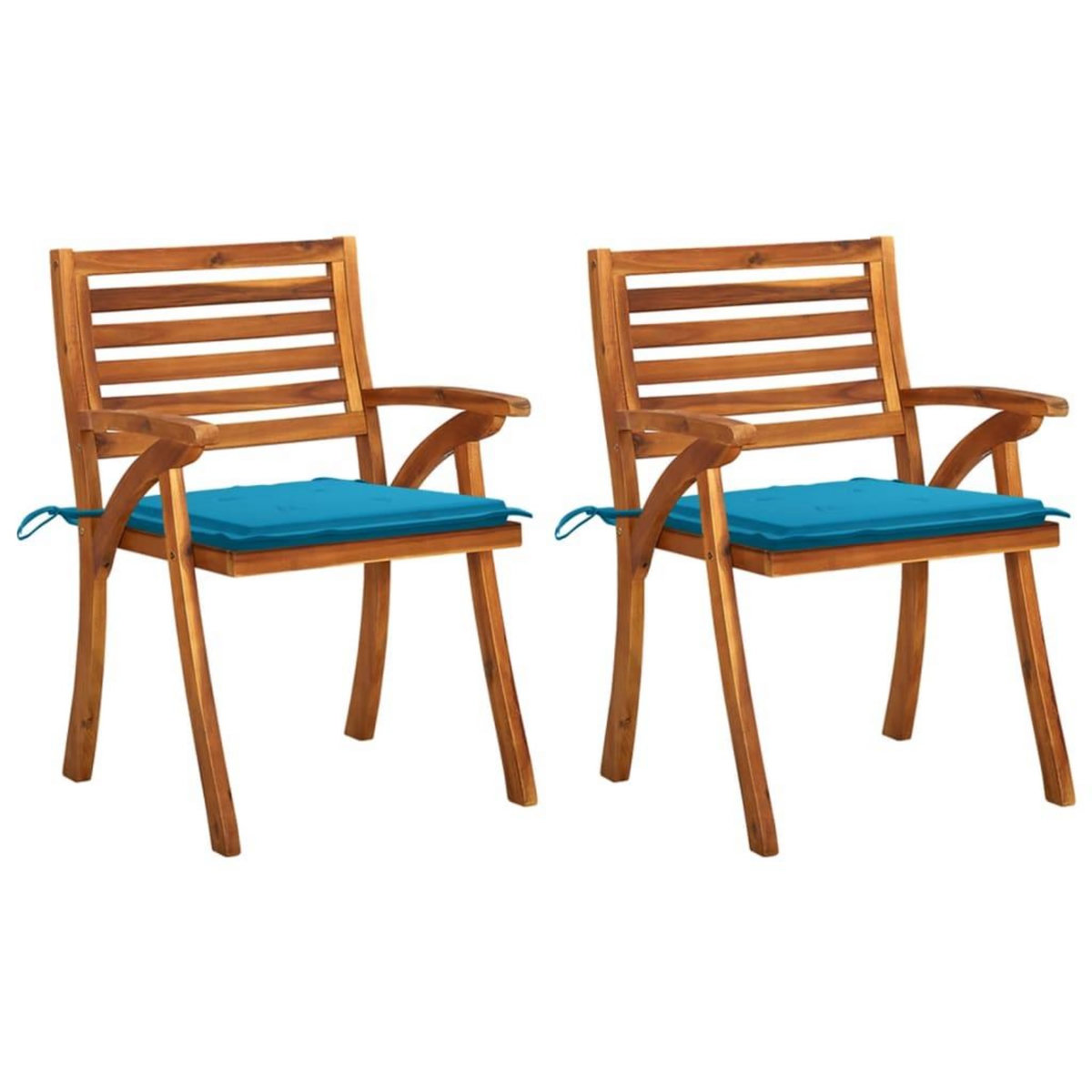 VIDAXL Chaises a manger de jardin avec coussins lot de 2 Acacia massif