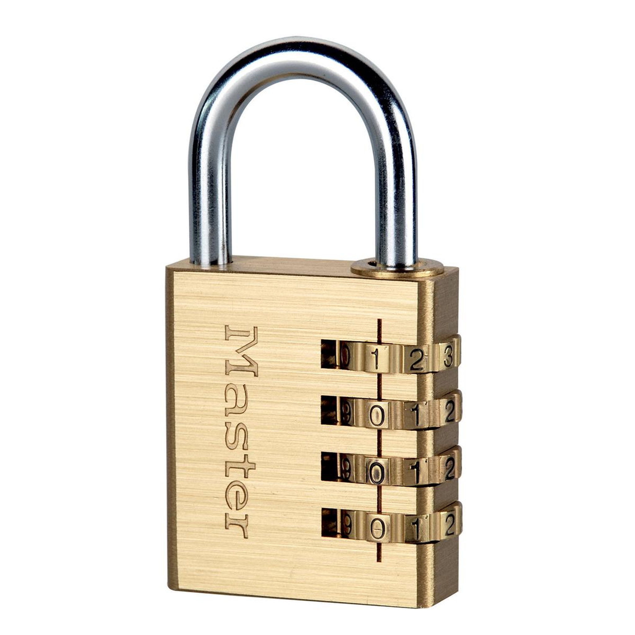 Master lock Cadenas à combinaison à 4 chiffres en aluminium et finition laiton, doré, 8,1 x 4 x 1,8 cm 604eurd