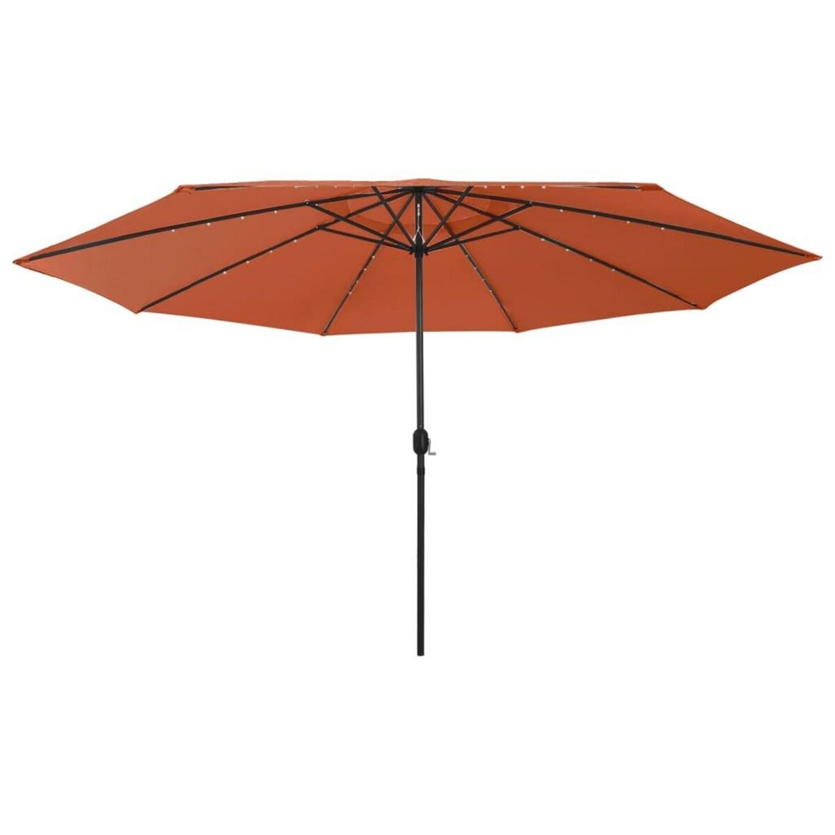 VIDAXL Parasol de jardin avec lumieres LED et mat en metal terre cuite