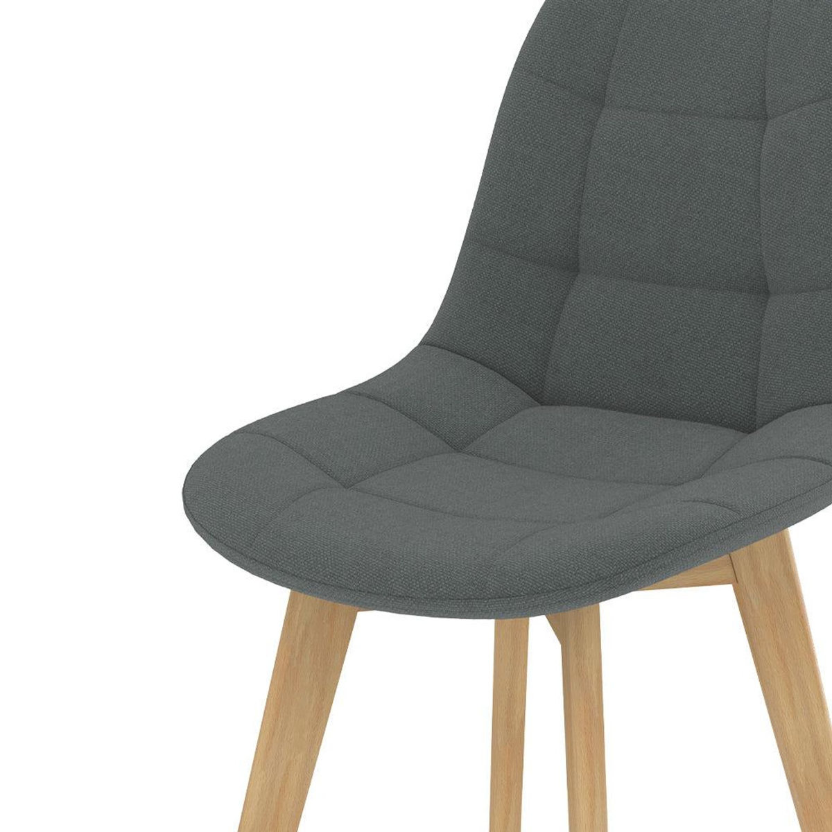 Rendez vous déco Lot de 2 chaises gris foncé et pieds en bois de hêtre - Yolo