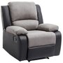 Voir la diapositive 1 : Fauteuil relax manuel HELENE tissu+ pu coloris gris et noir