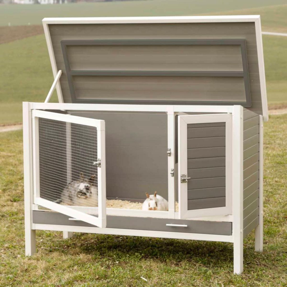 KERBL Kerbl Clapier ECO Samy Plastique 116x57x82 cm Gris et blanc