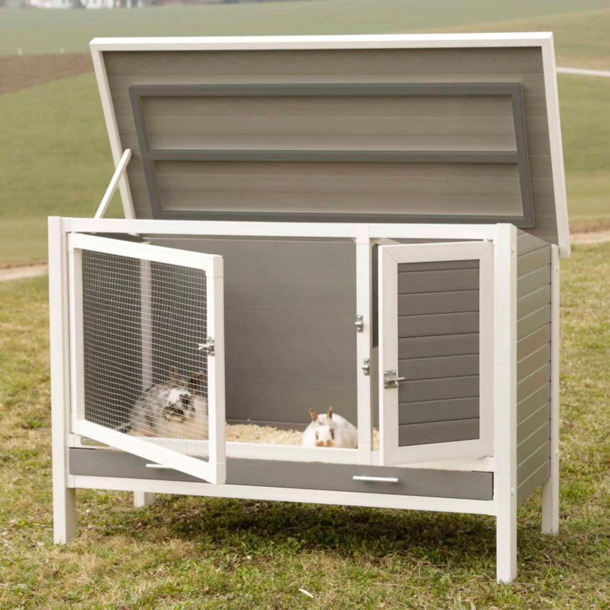 KERBL Kerbl Clapier ECO Samy Plastique 116x57x82 cm Gris et blanc