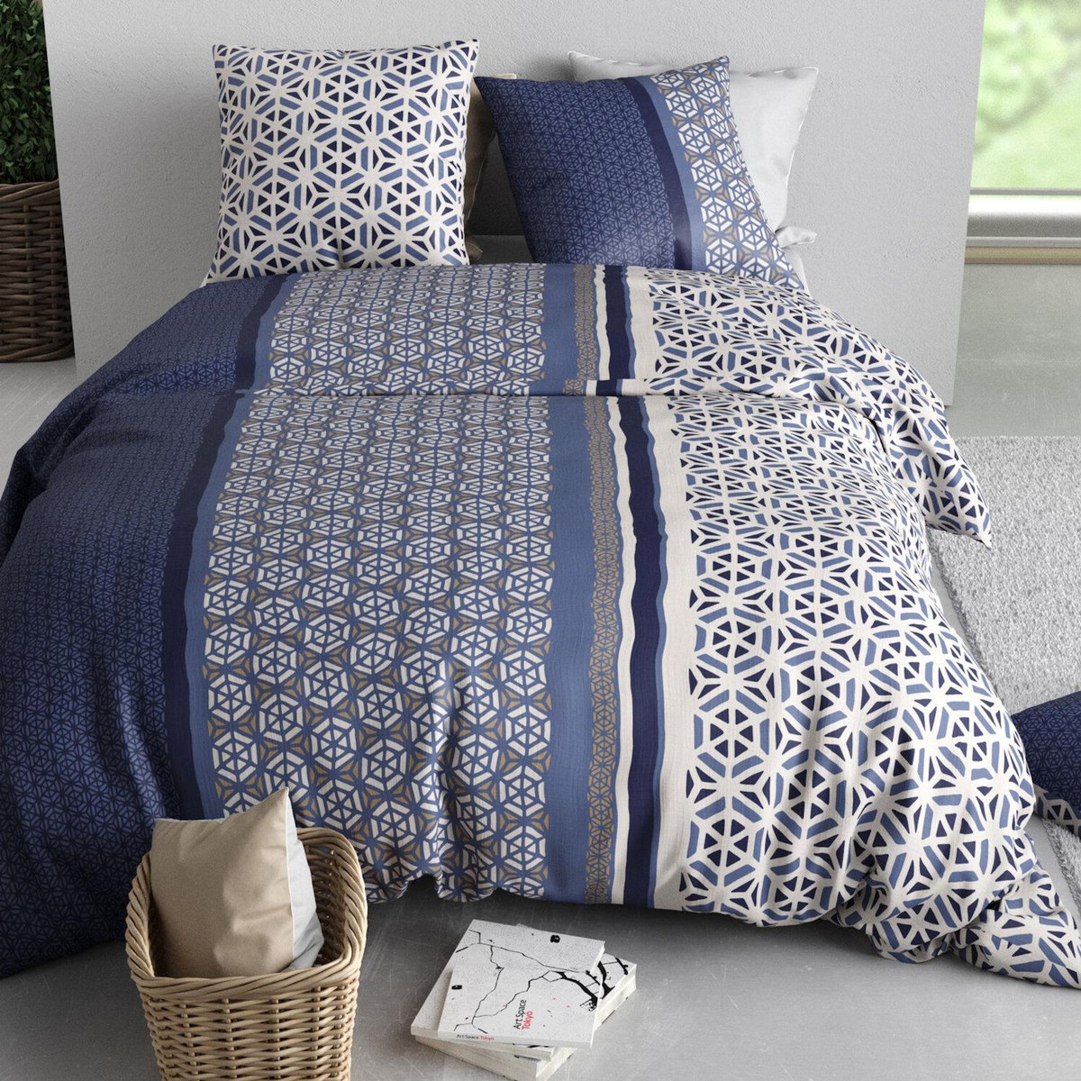ATELIER DU COTON Parure housse de couette 100% coton 57fils mil