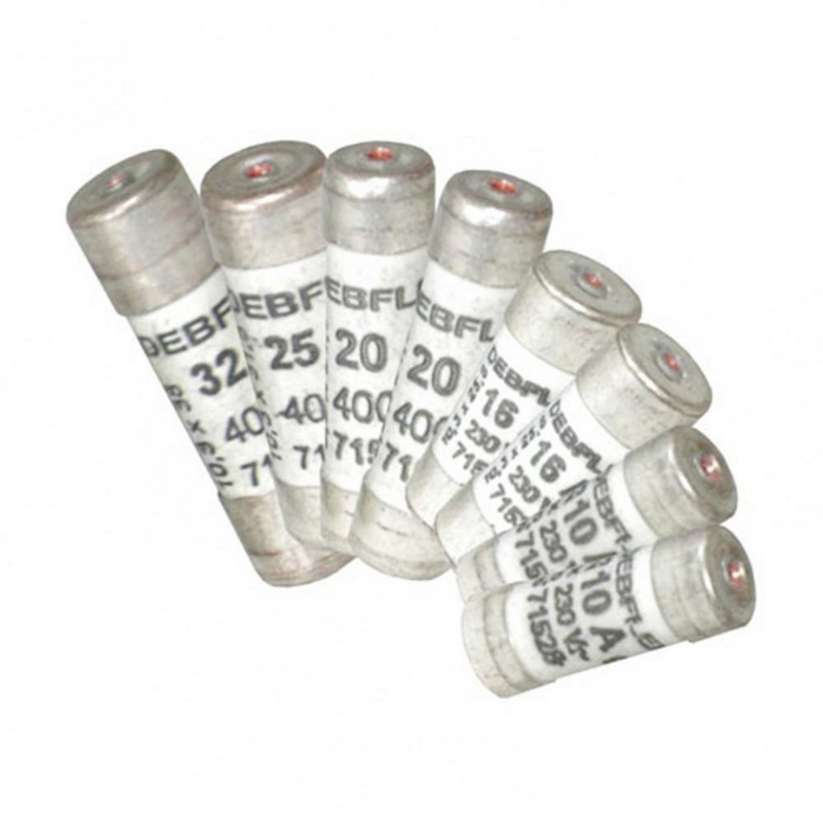 CENTRALE BRICO Lot de 8 fusibles céramique 10/16/20/25/32 A