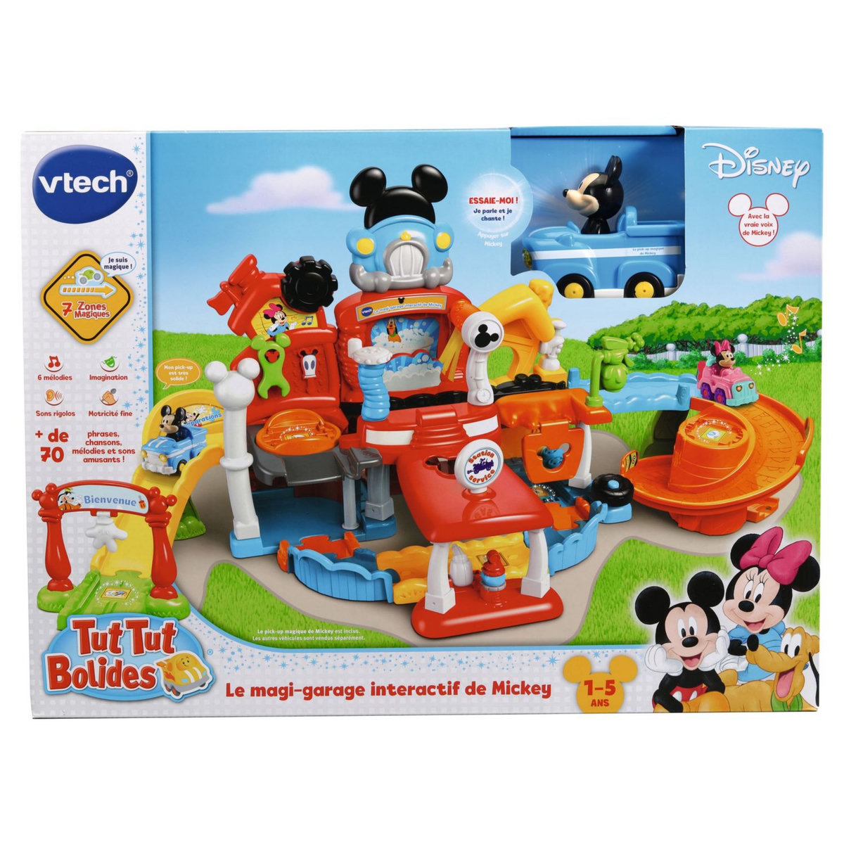 VTECH Le magi-garage interactif de Mickey + Pick-up magique de Mickey - Tut Tut Bolides