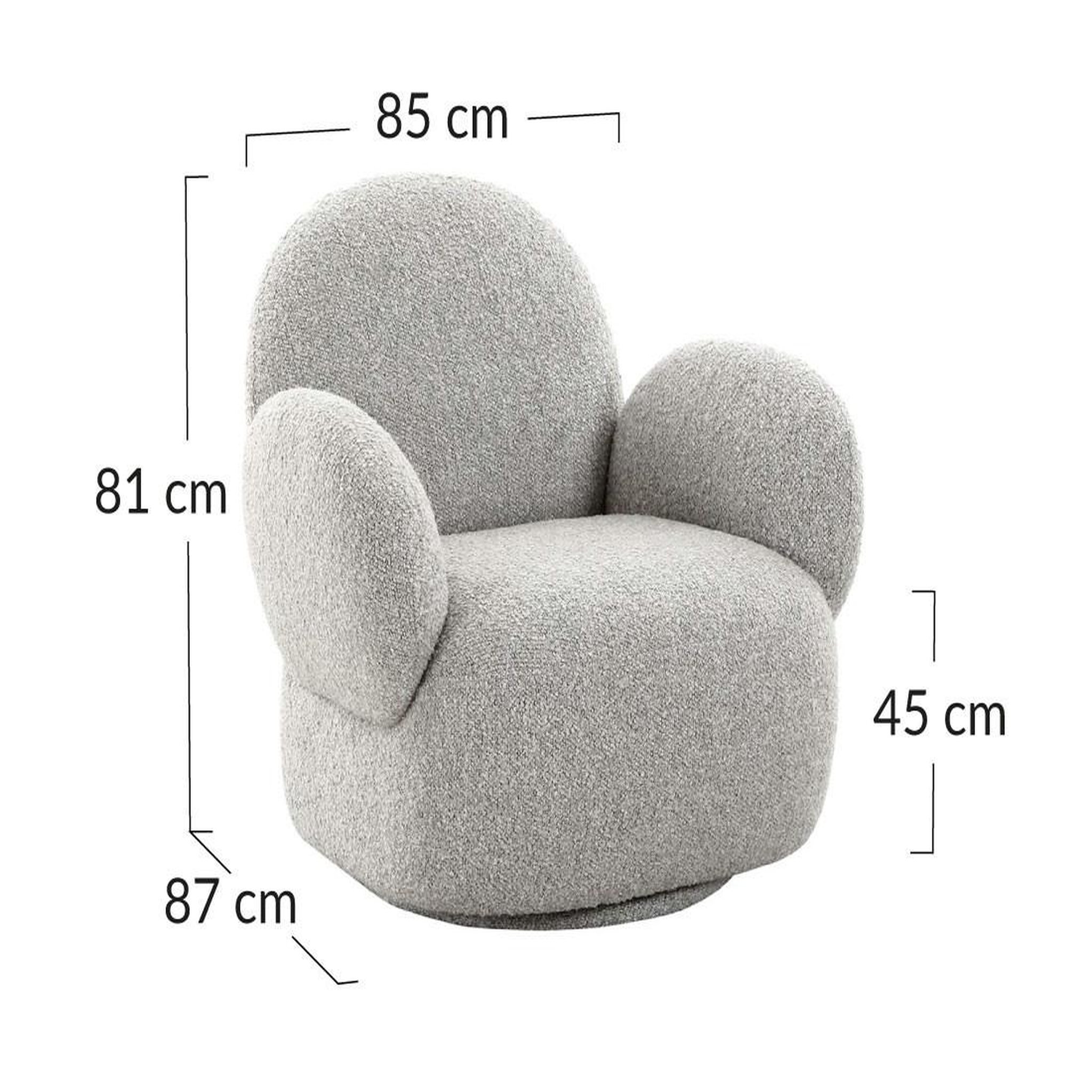 Voir la diapositive 6 : LISA DESIGN Javier - fauteuil pivotant - en tissu bouclette