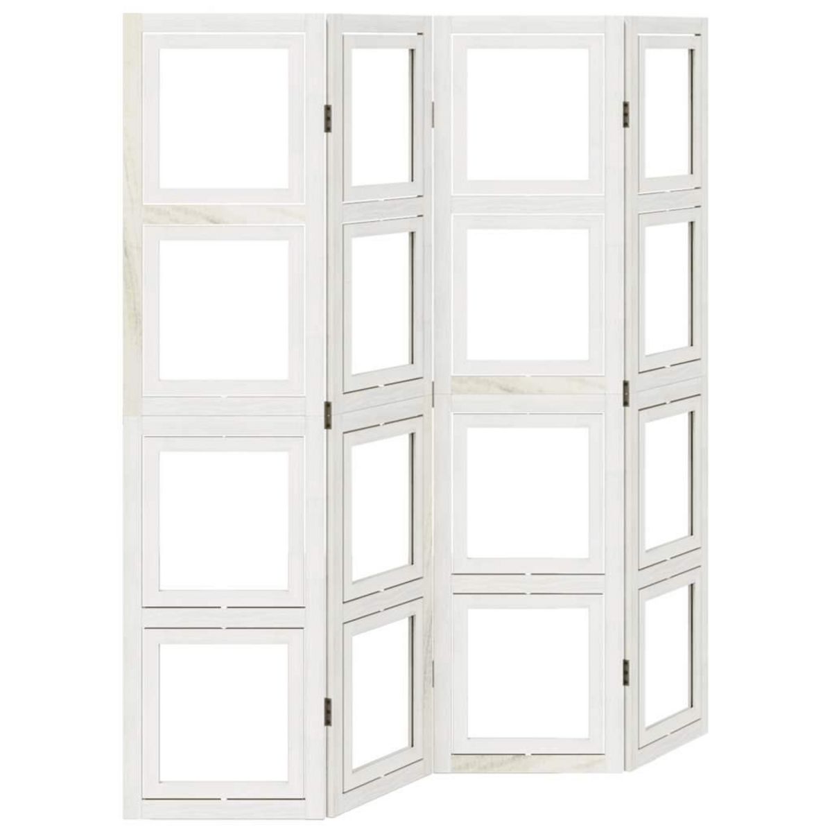 VIDAXL Cloison de separation 4 panneaux blanc bois de paulownia massif