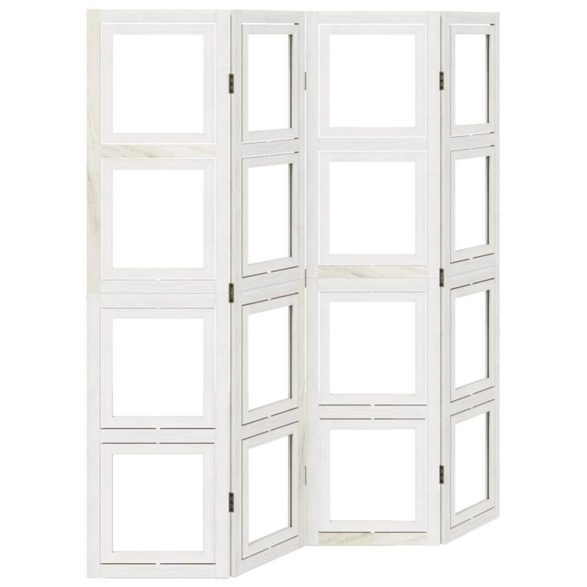 VIDAXL Cloison de separation 4 panneaux blanc bois de paulownia massif