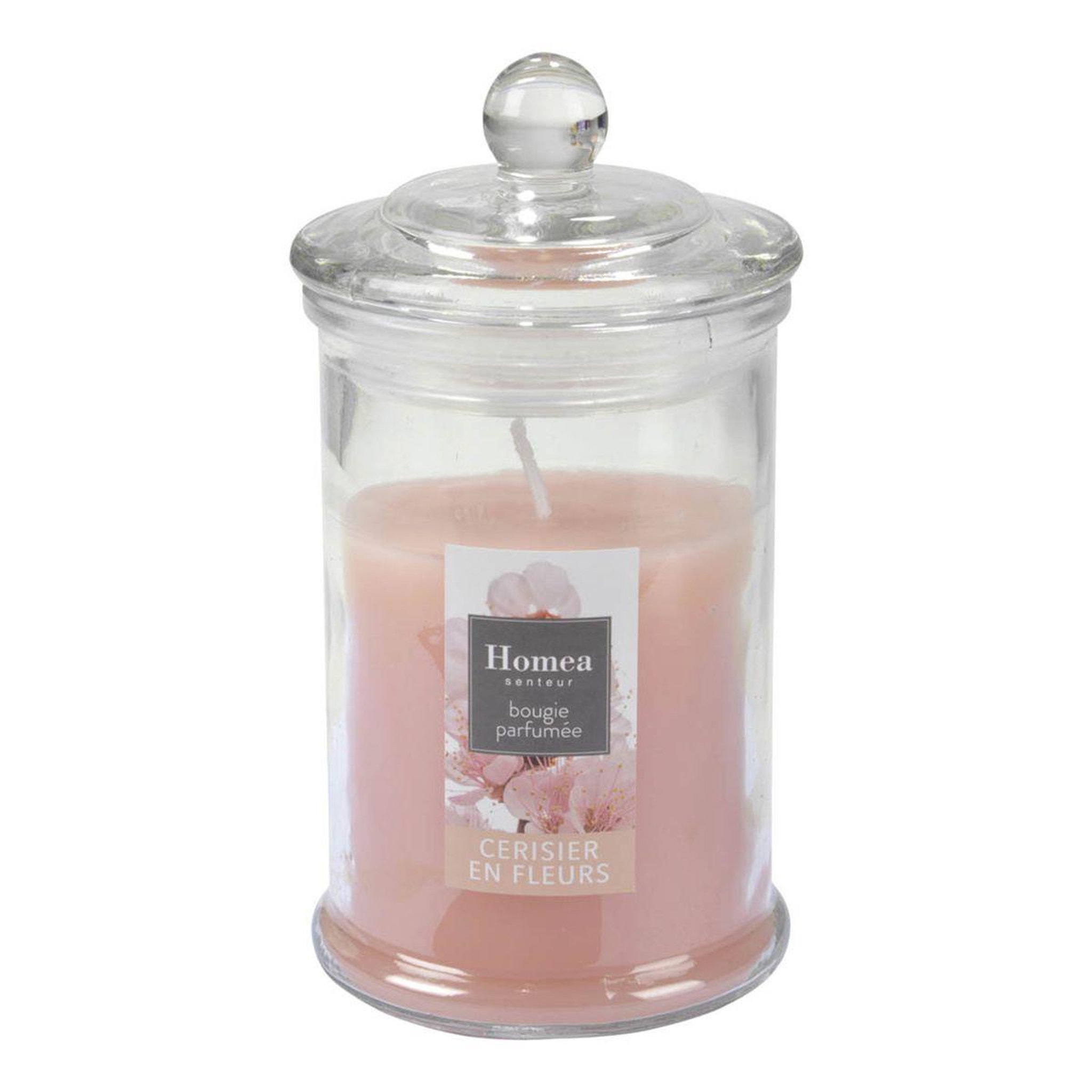 Voir la diapositive 1 : HOMEA Bougie parfumée bocal  essentiel ii  15cm cerisier en fleurs