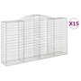 Voir la diapositive 2 : VIDAXL Paniers a gabions arques 15 pcs 300x50x160/180 cm fer galvanise