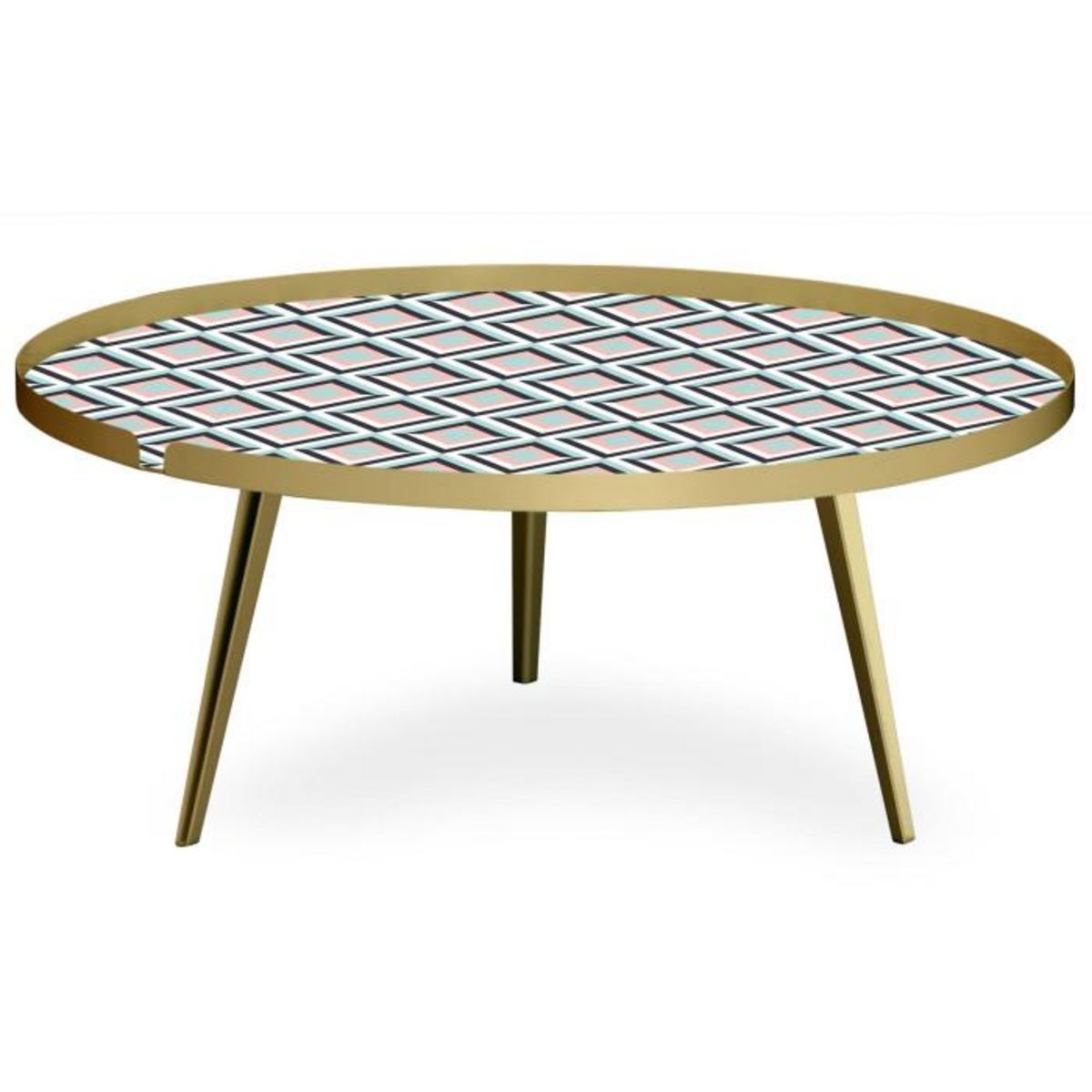 Paris Prix Table Basse à Rebord 1 Cover  Losanges  90cm Or