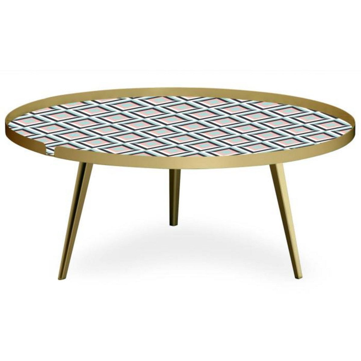 Paris Prix Table Basse à Rebord 1 Cover  Losanges  90cm Or