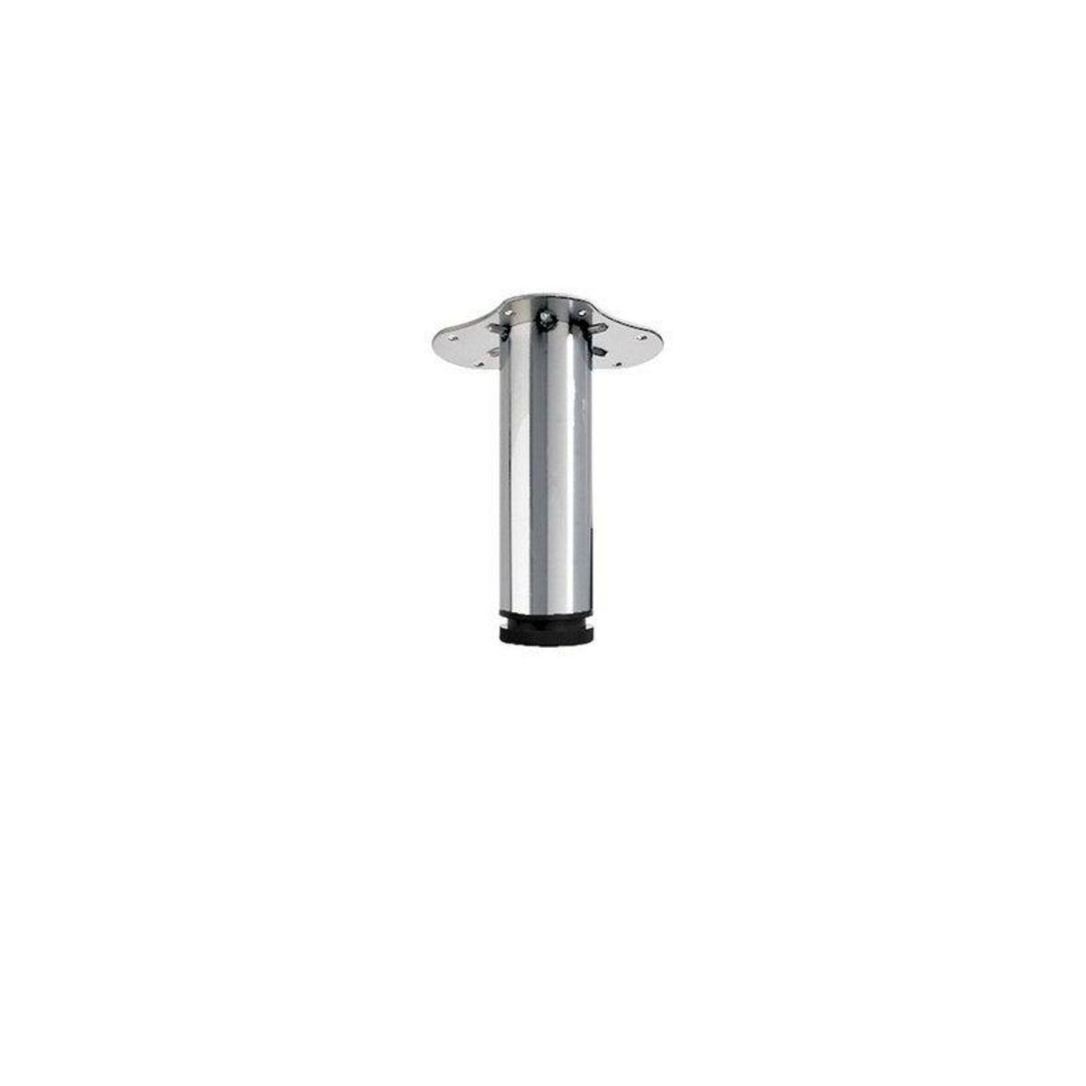 CENTRALE BRICO Pied table basse cylindrique réglable, Ht.De 20 à 23 cm acier brossé gri