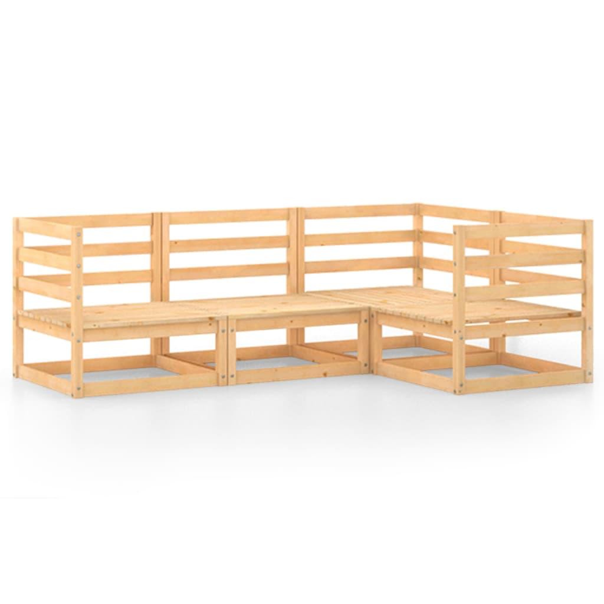 Voir la diapositive 2 : VIDAXL Salon de jardin 4 pcs Bois de pin massif