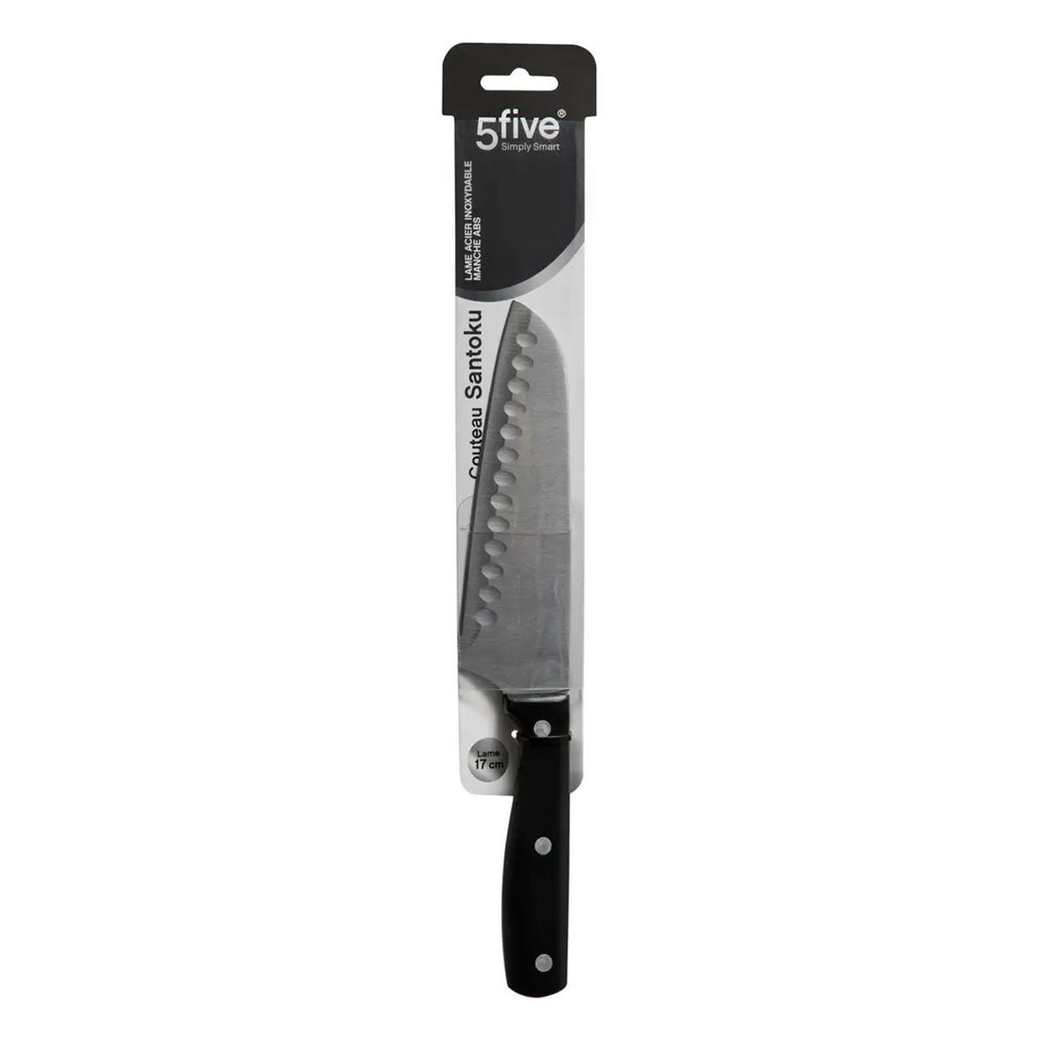 Voir la diapositive 3 : B BASIC & CO Couteau japonais santoku  dice  inox 29cm noir