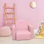 HOMCOM Fauteuil enfant multifonction 2 en 1 ensemble chaise table permutable pour enfant revêtement synthétique rose