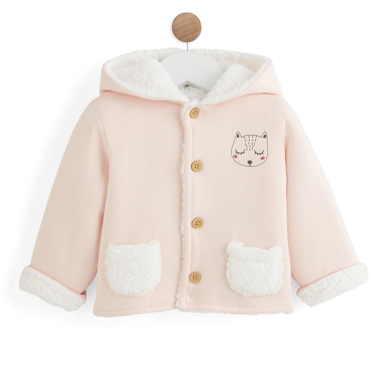 IN EXTENSO Manteau nouveau né à capuche bébé fille