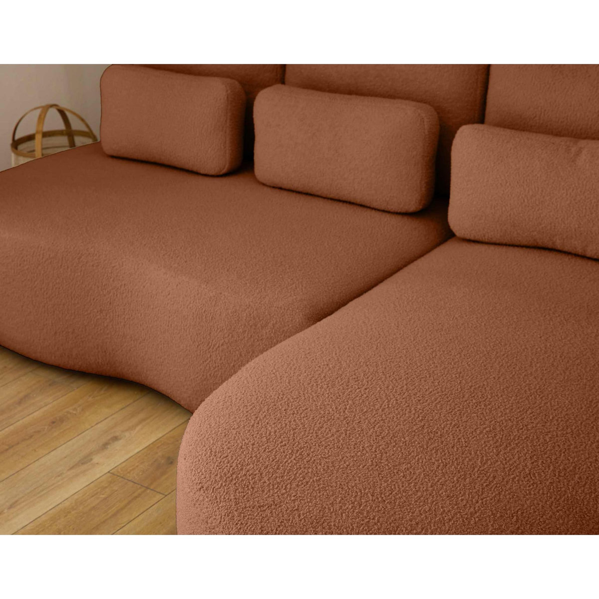 LISA DESIGN Mahina - canapé d'angle droit - 4 places - convertible avec coffre - en tissu bouclette