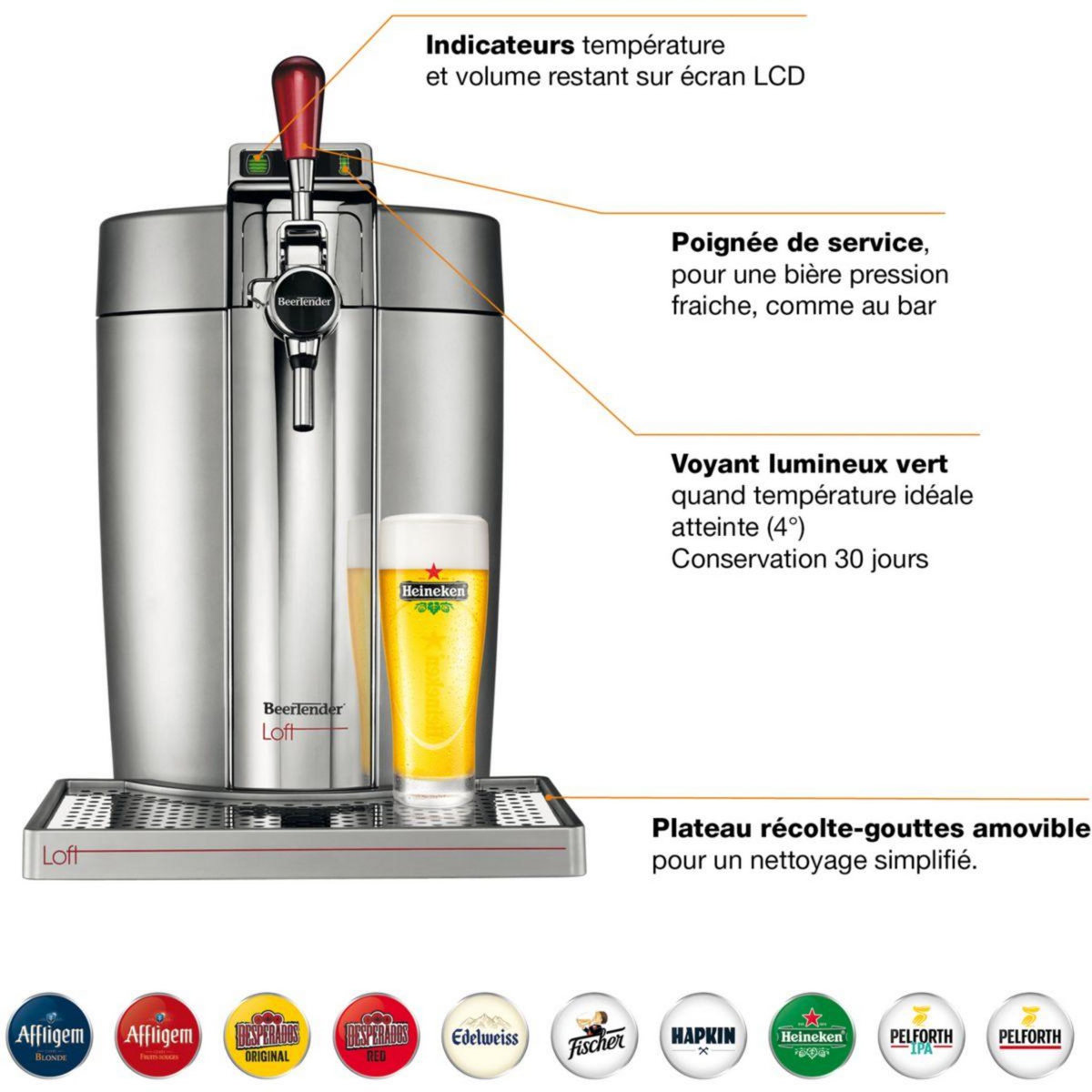KRUPS Tireuse à bière VB700E Beertender Loft Silver