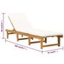 Voir la diapositive 6 : VIDAXL Chaise longue pliable coussin Bois massif d'acacia Blanc creme