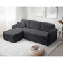 Voir la diapositive 1 : BEST MOBILIER Pocatello - canapé d'angle réversible 4 places - convertible avec coffre - en tissu bouclette