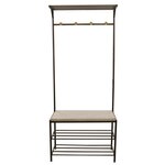 The Home Deco Factory Portemanteau avec banc 4 accroches - Noir