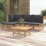 Voir la diapositive 1 : VIDAXL Salon de jardin 5 pcs avec coussins gris fonce bambou