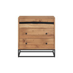 Rendez vous déco Commode en bois d'acacia et métal, 3 tiroirs-Alabama