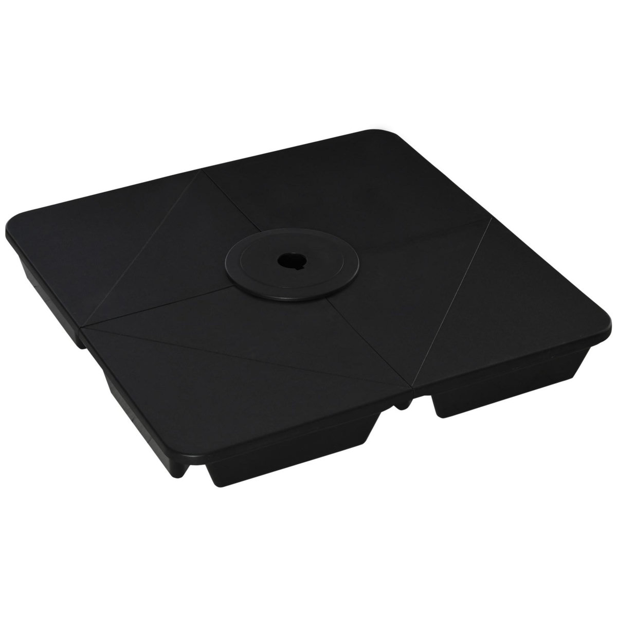 OUTSUNNY Lot de 4 poids de lestage pour parasols déportés piètement croix Ø mât 4,8 cm polypropylène texturé noir