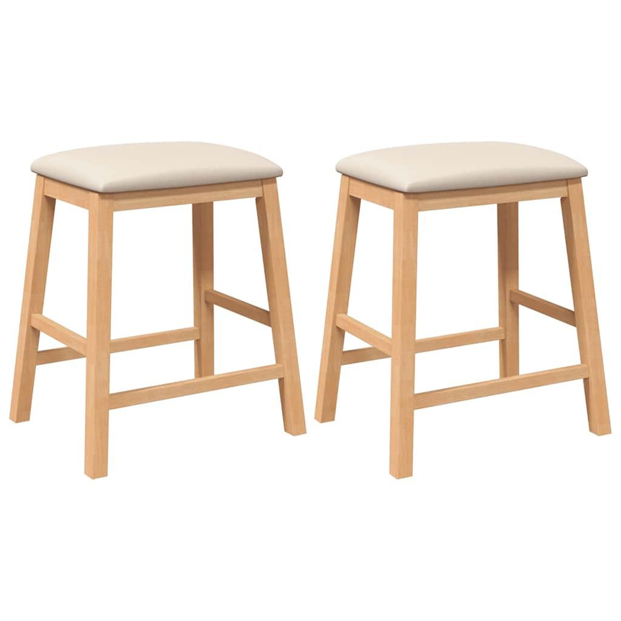 Voir la diapositive 2 : VIDAXL chaises de bar avec coussins 2 pcs bois massif d'hevea
