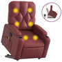 Voir la diapositive 2 : VIDAXL Fauteuil inclinable de massage Rouge bordeaux Similicuir