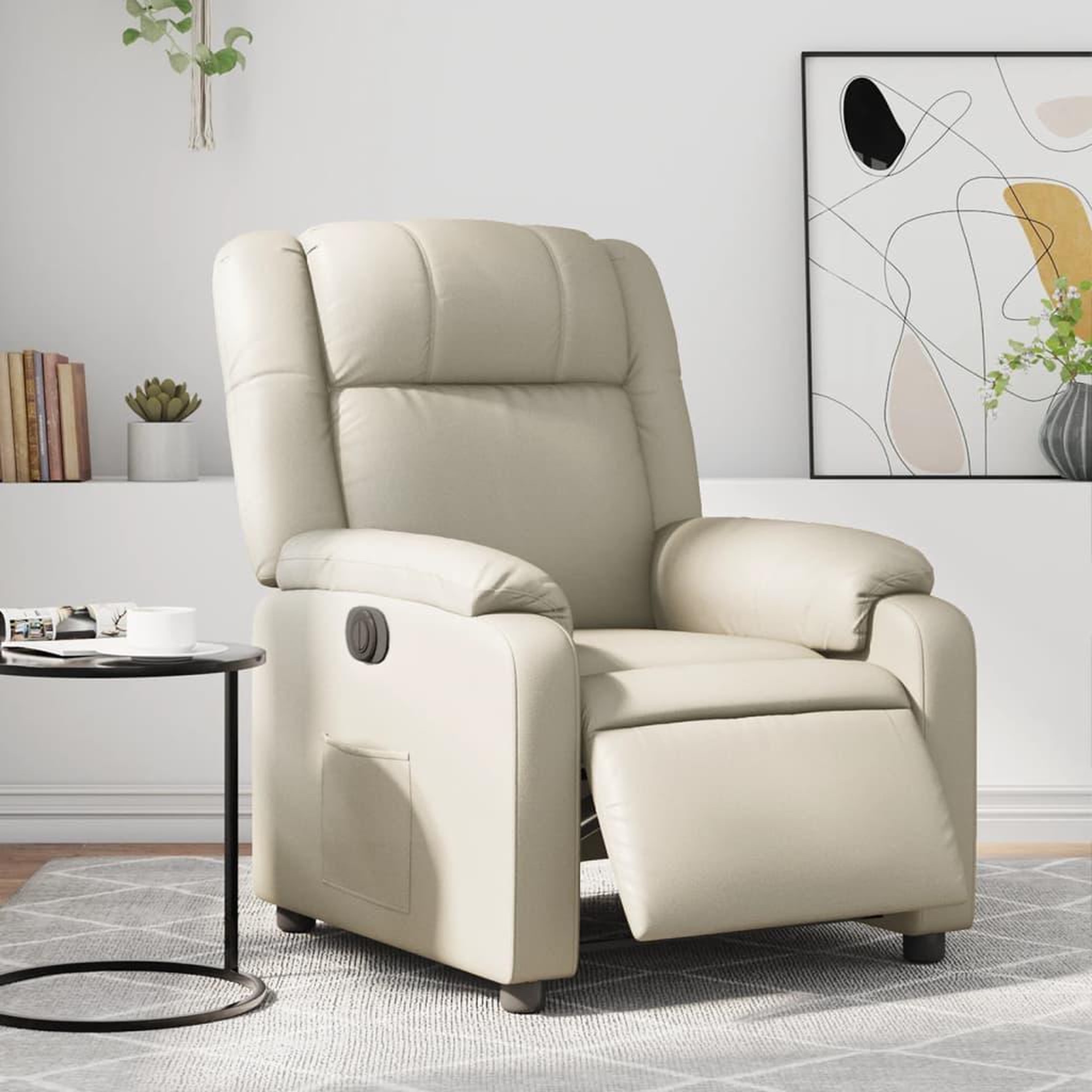 VIDAXL Fauteuil inclinable electrique Creme Similicuir