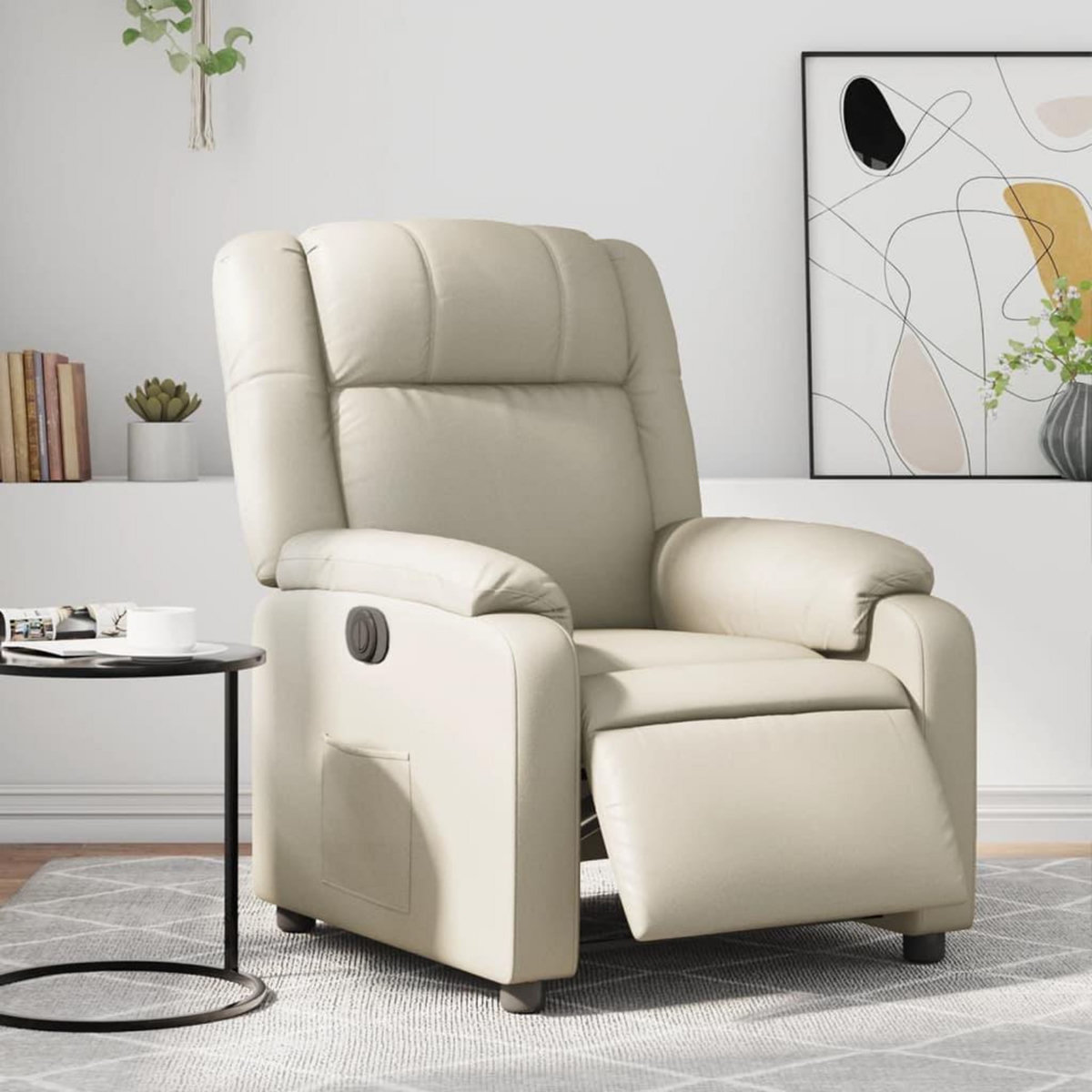 VIDAXL Fauteuil inclinable electrique Creme Similicuir
