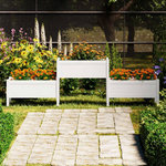 VIDAXL Jardiniere Blanc 245,5x44x75 cm Bois massif de pin