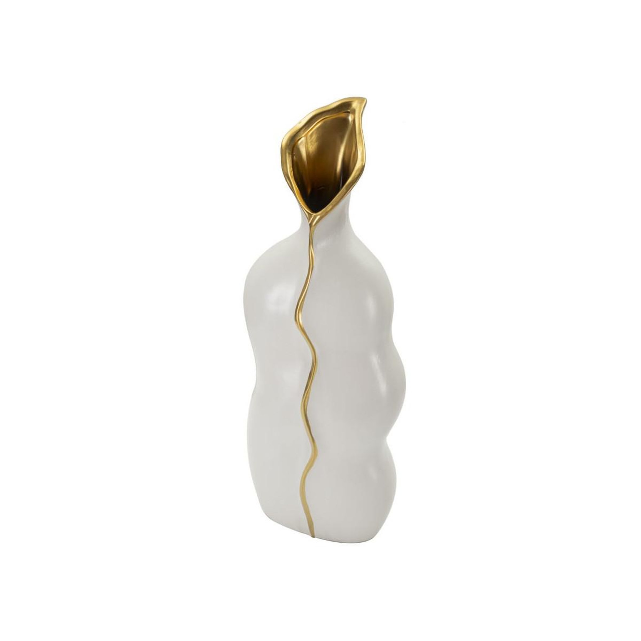 Voir la diapositive 2 : Paris Prix Vase design en céramique  uma  50cm blanc
