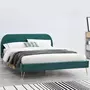 CONCEPT USINE Cadre de lit en velours vert & pieds laiton 160x200 cm PHOENIX