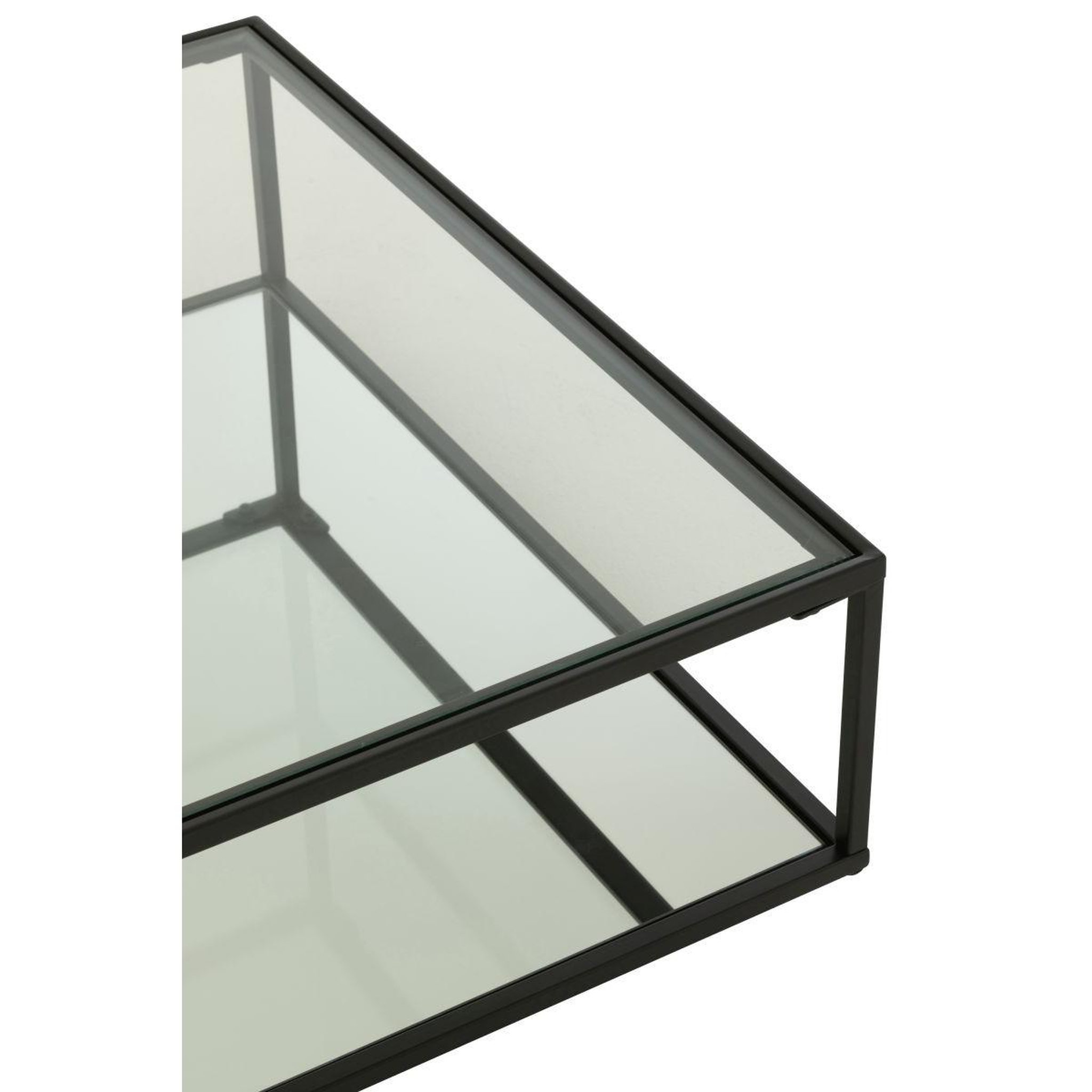 Voir la diapositive 5 : J-LINE Table basse en verre  lorie  80cm noir