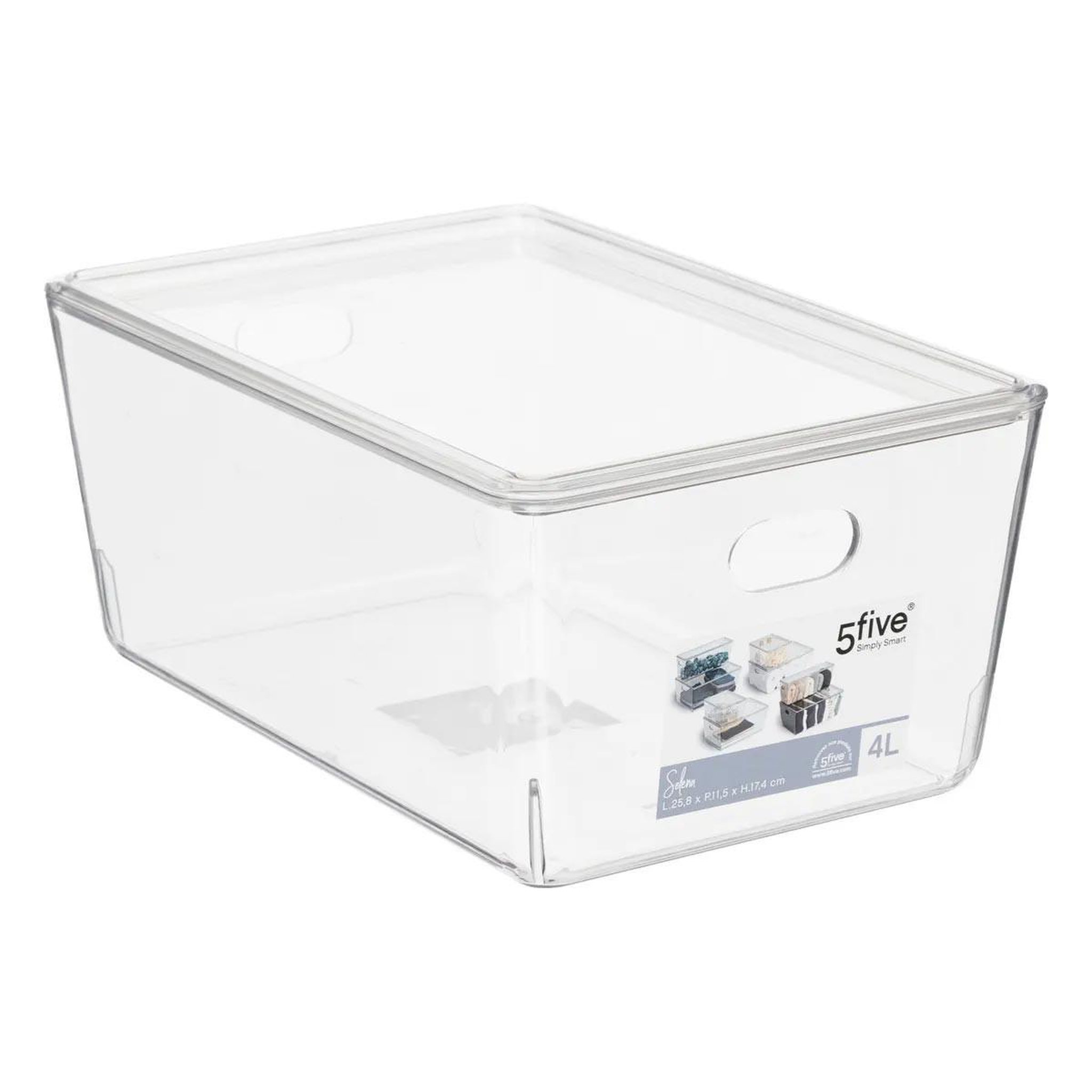 Voir la diapositive 4 : FIVE Boîte de rangement  selena  4l transparent