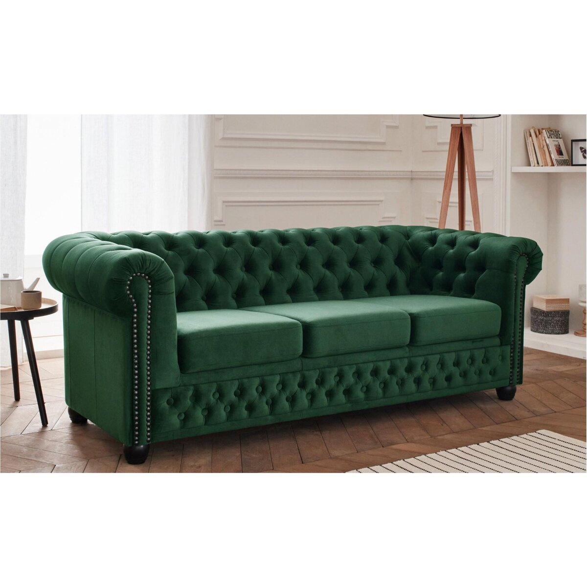 LISA DESIGN William - canapé chesterfield - 3 places - en velours