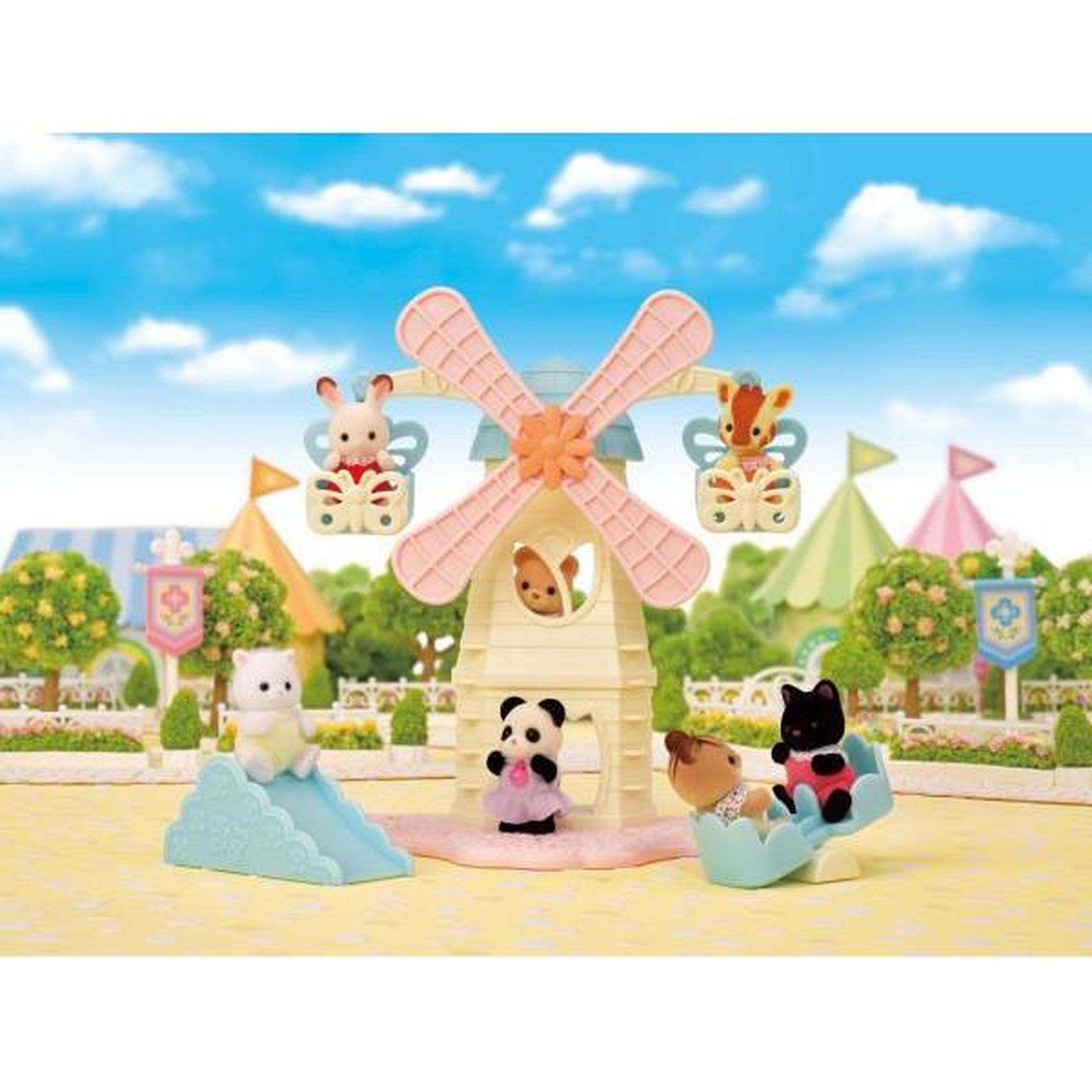 Voir la diapositive 6 : SLI SYLVANIA SAS Figurines miniatures - SYLVANIAN FAMILIES - Le moulin des bébés - Intérieur - Rose - 3 ans