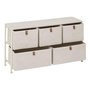 Voir la diapositive 3 : FIVE Commode basse 5 tiroirs TISSA - Beige