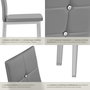 Voir la diapositive 4 : tectake Ensemble de chaises de salle à manger rembourré avec revêtement aspect cuir gris Lot de 4