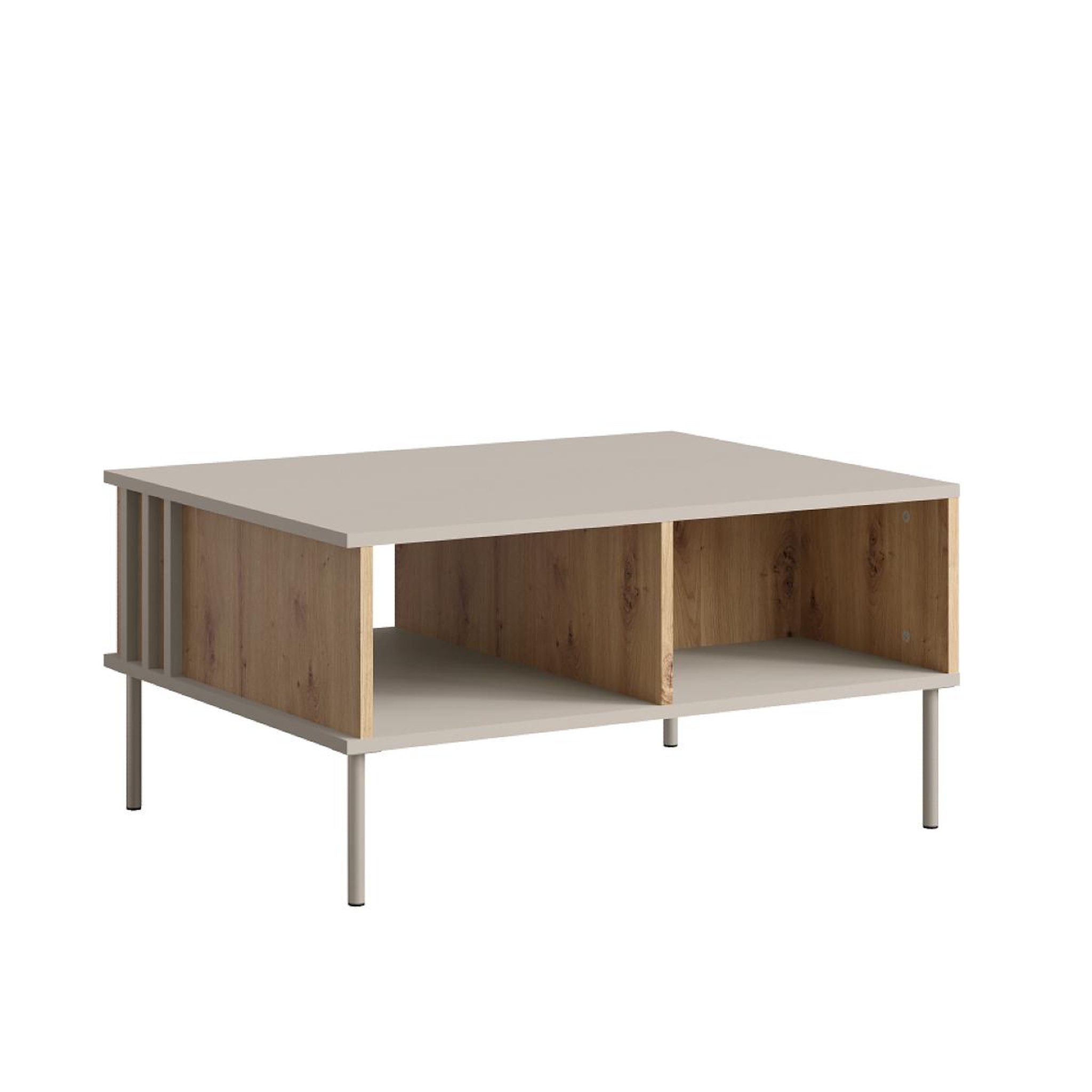 JLC KREATION Table basse moderne beige et bois irina