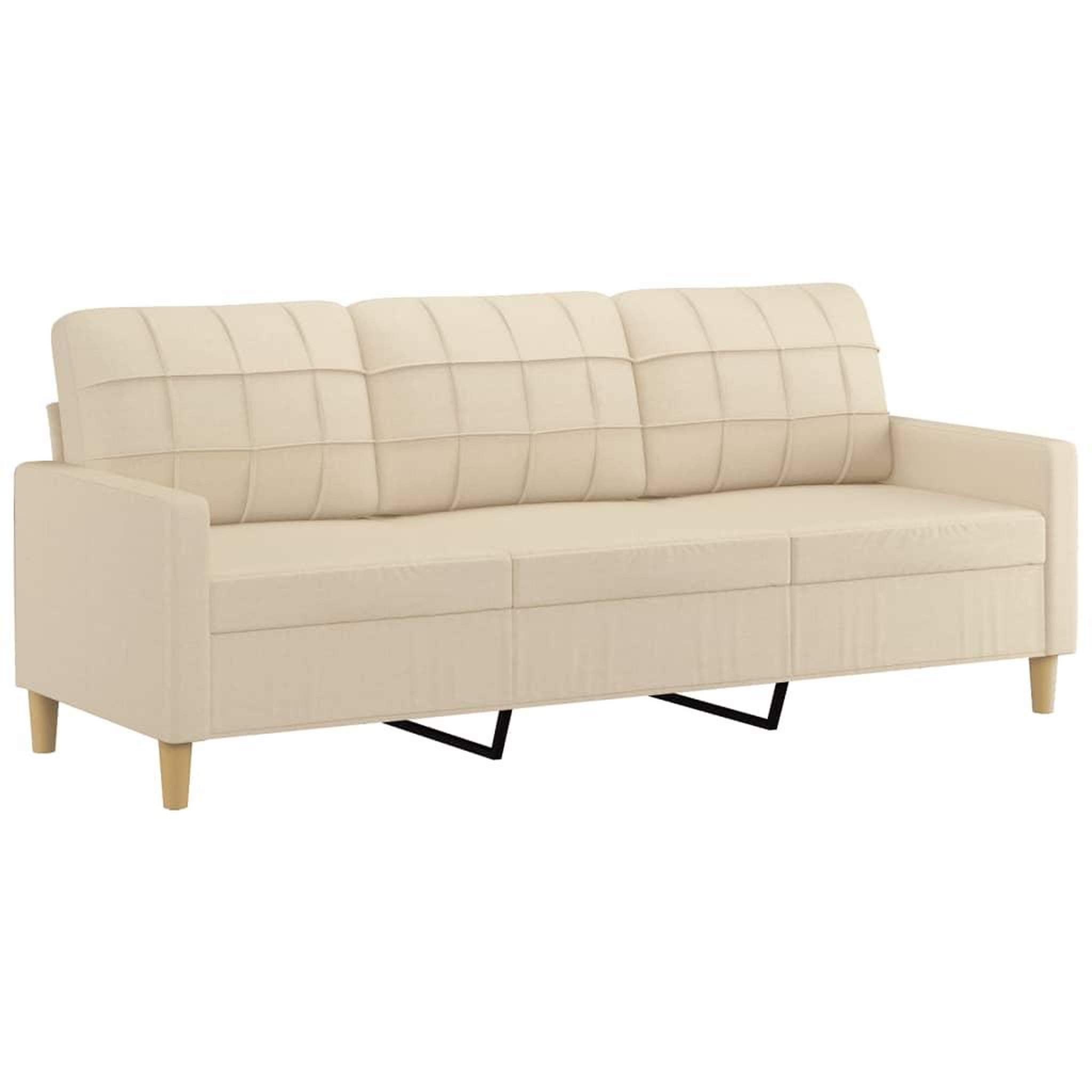 Voir la diapositive 5 : VIDAXL Ensemble de canapes 3 pcs avec coussins creme tissu